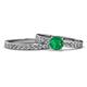 1 - Salana Classic Emerald and Diamond Bridal Set Ring 