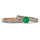 1 - Salana Classic Emerald and Diamond Bridal Set Ring 