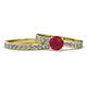1 - Salana Classic Ruby and Diamond Bridal Set Ring 