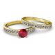 2 - Salana Classic Ruby and Diamond Bridal Set Ring 