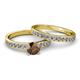 2 - Salana Classic Smoky Quartz and Diamond Bridal Set Ring 
