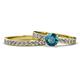 1 - Salana Classic London Blue Topaz and Diamond Bridal Set Ring 