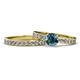 1 - Salana Classic Blue and White Diamond Bridal Set Ring 