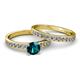 2 - Salana Classic Blue and White Diamond Bridal Set Ring 