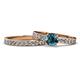 1 - Salana Classic Blue and White Diamond Bridal Set Ring 