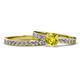 1 - Salana Classic Yellow and White Diamond Bridal Set Ring 