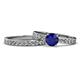 1 - Salana Classic Blue Sapphire and Diamond Bridal Set Ring 