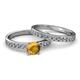 2 - Salana Classic Citrine and Diamond Bridal Set Ring 
