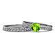 1 - Salana Classic Peridot and Diamond Bridal Set Ring 