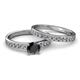 2 - Salana Classic Black and White Diamond Bridal Set Ring 