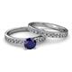2 - Salana Classic Blue Sapphire and Diamond Bridal Set Ring 