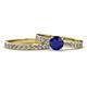 1 - Salana Classic Blue Sapphire and Diamond Bridal Set Ring 