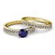 2 - Salana Classic Blue Sapphire and Diamond Bridal Set Ring 