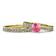 1 - Salana Classic Pink Tourmaline and Diamond Bridal Set Ring 