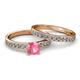 2 - Salana Classic Pink Tourmaline and Diamond Bridal Set Ring 