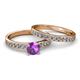 2 - Salana Classic Amethyst and Diamond Bridal Set Ring 