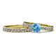 1 - Salana Classic Blue Topaz and Diamond Bridal Set Ring 
