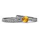 1 - Salana Classic Citrine and Diamond Bridal Set Ring 