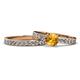 1 - Salana Classic Citrine and Diamond Bridal Set Ring 