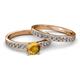 2 - Salana Classic Citrine and Diamond Bridal Set Ring 