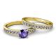 2 - Salana Classic Iolite and Diamond Bridal Set Ring 