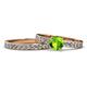 1 - Salana Classic Peridot and Diamond Bridal Set Ring 