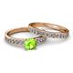 2 - Salana Classic Peridot and Diamond Bridal Set Ring 