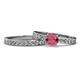 1 - Salana Classic Rhodolite Garnet and Diamond Bridal Set Ring 