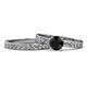 1 - Salana Classic Black and White Diamond Bridal Set Ring 