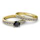 2 - Salana Classic Black and White Diamond Bridal Set Ring 