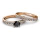 2 - Salana Classic Black and White Diamond Bridal Set Ring 