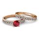 2 - Salana Classic Ruby and Diamond Bridal Set Ring 