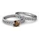 2 - Salana Classic Smoky Quartz and Diamond Bridal Set Ring 