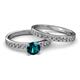 2 - Salana Classic Blue and White Diamond Bridal Set Ring 