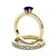 3 - Salana Classic Blue Sapphire and Diamond Bridal Set Ring 