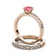3 - Salana Classic Pink Tourmaline and Diamond Bridal Set Ring 