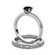 3 - Salana Classic Red Garnet and Diamond Bridal Set Ring 
