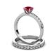 3 - Salana Classic Ruby and Diamond Bridal Set Ring 