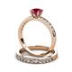 3 - Salana Classic Ruby and Diamond Bridal Set Ring 