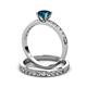 3 - Salana Classic Blue and White Diamond Bridal Set Ring 