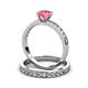 3 - Salana Classic Pink Tourmaline and Diamond Bridal Set Ring 
