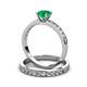 3 - Salana Classic Emerald and Diamond Bridal Set Ring 