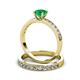 3 - Salana Classic Emerald and Diamond Bridal Set Ring 