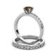 3 - Salana Classic Smoky Quartz and Diamond Bridal Set Ring 