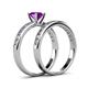 4 - Salana Classic Amethyst and Diamond Bridal Set Ring 