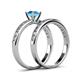 4 - Salana Classic Blue Topaz and Diamond Bridal Set Ring 