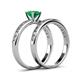 4 - Salana Classic Emerald and Diamond Bridal Set Ring 