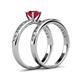4 - Salana Classic Ruby and Diamond Bridal Set Ring 