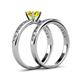 4 - Salana Classic Yellow and White Diamond Bridal Set Ring 