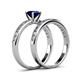 4 - Salana Classic Blue Sapphire and Diamond Bridal Set Ring 